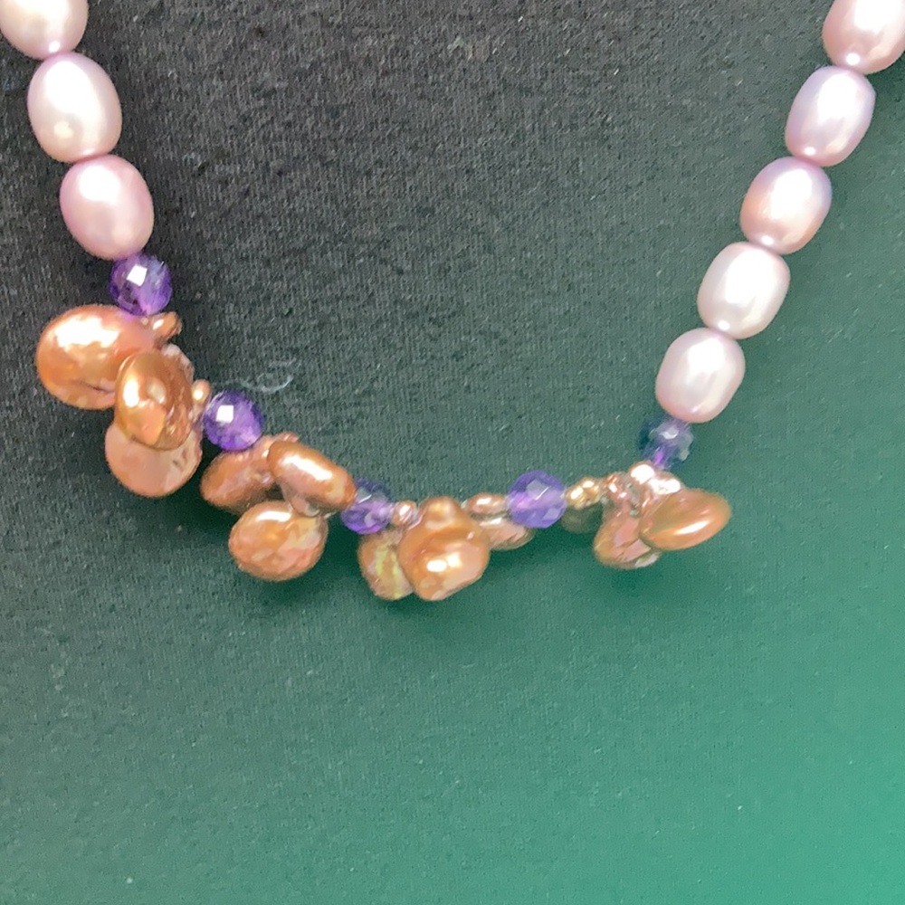 Pearl/Copper Pearl Necklace View 2